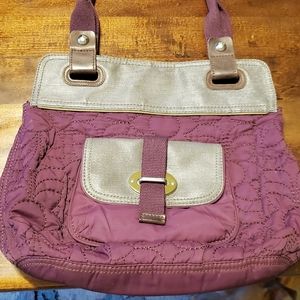 Fossil brand purple & silver quilted purse.  Really cute!